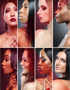 A series of looks created using the Khuraira Cosmetics Airbrush Kit